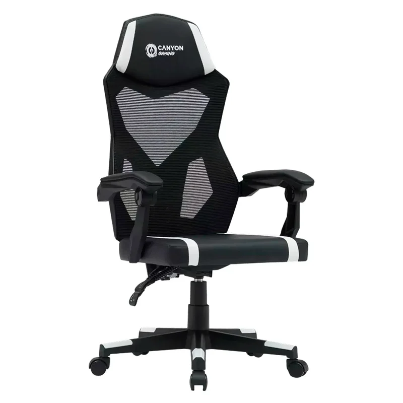 Игровое компьютерное кресло Canyon Flow, Black/White (CNE-MCH01W) 4