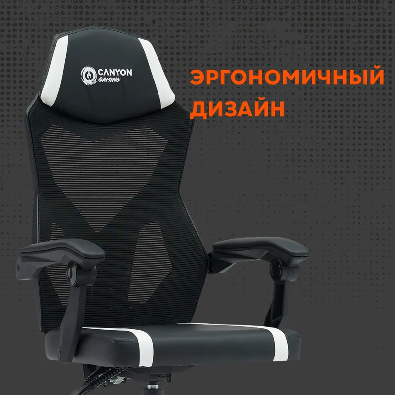 Игровое компьютерное кресло Canyon Flow, Black/Red (CNE-MCH01R) 6