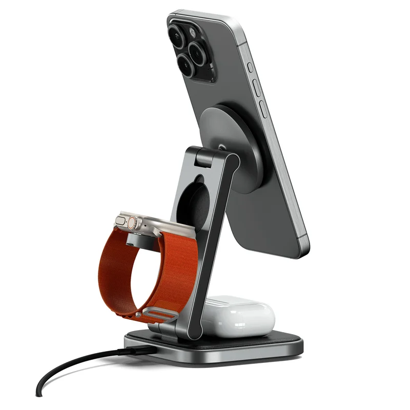 Беспроводнаое зарядное устройство Satechi 3-in-1 FoldableStand - EA (ST-Q31FM-EA) 3