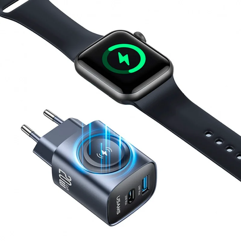 Адаптер питания USAMS USB-C 20W+USB-A with Wireless Charger (CC293TC01) 4