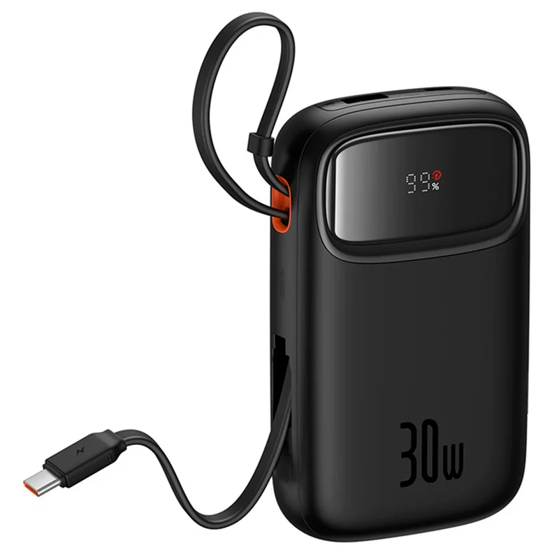 Внешний аккумулятор Baseus, QPow2 DGT 10000mAh+2 вс.каб 30W, Black (BAS-P1005500811300) 3