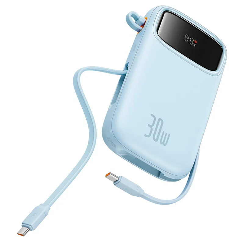 Внешний аккумулятор Baseus, QPow2 DGT 10000mAh+2 вс.каб 30W, Blue (BAS-P1005500831300) 4