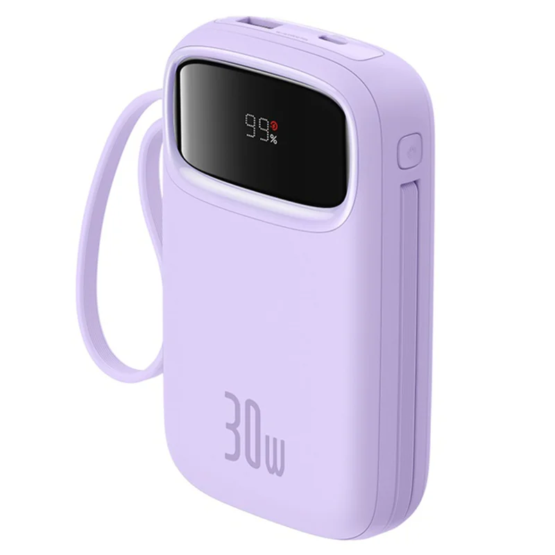 Внешний аккумулятор Baseus, QPow2 DGT 10000mAh+2 вс.каб 30W, Violet (BAS-P1005500851300) 2