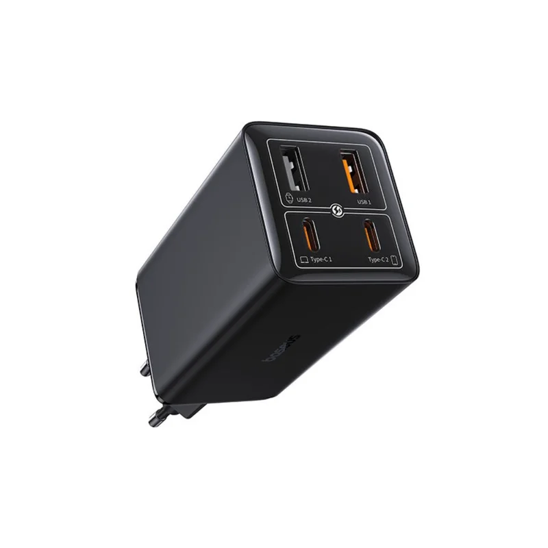 Адаптер питания Baseus, GaN6 USB-C*2+A*2 100W с каб, Black (BAS-P1016270511200) 4