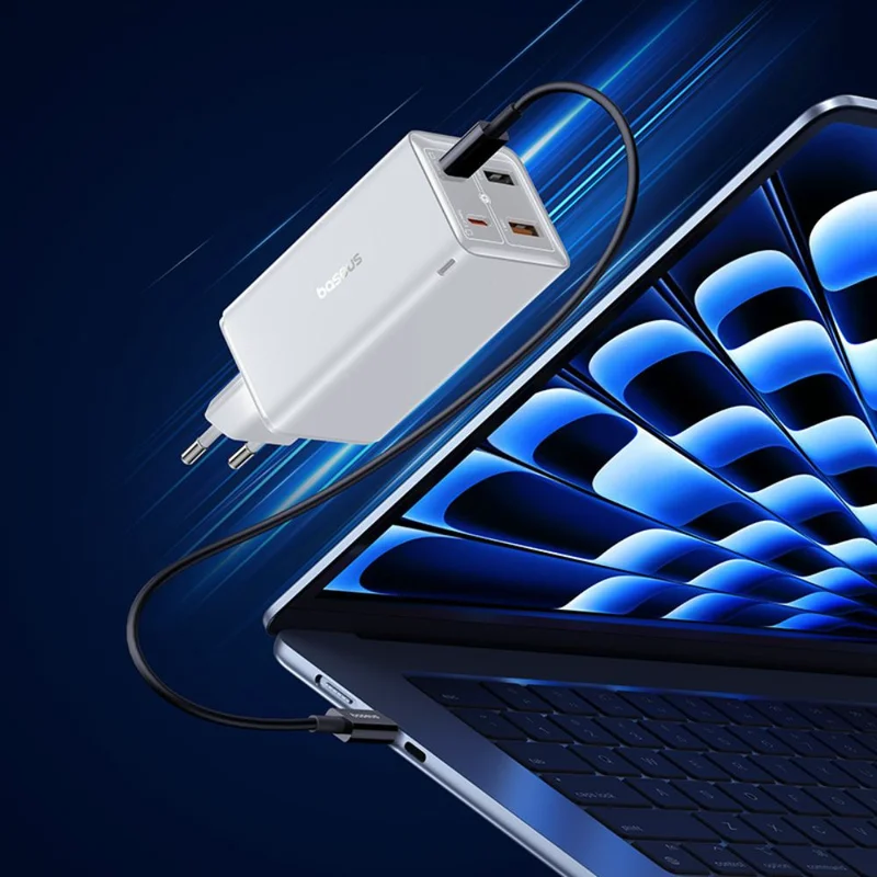 Адаптер питания Baseus, GaN6 USB-C*2+A*2 100W с каб, White (BAS-P1016270521200) 9