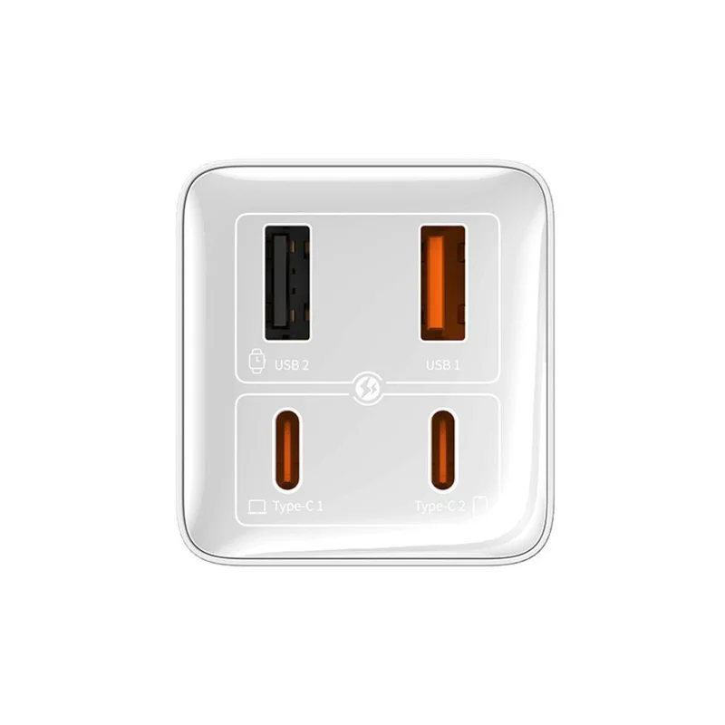 Адаптер питания Baseus, GaN6 USB-C*2+A*2 100W с каб, White (BAS-P1016270521200) 14
