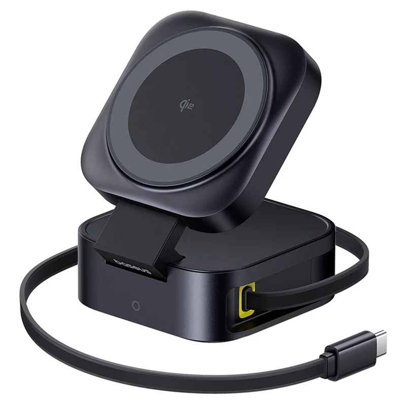 Адаптер питания Baseus, PicoGo 2в1 Qi2 б/п 67W+каб, Black (BAS-P1027680012300) 2