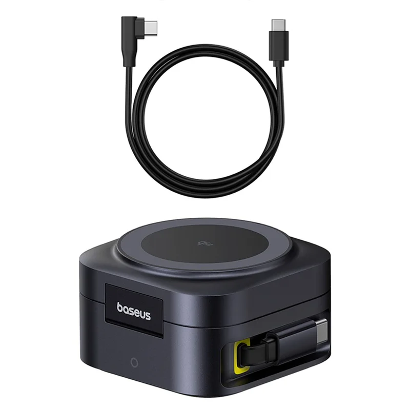 Адаптер питания Baseus, PicoGo 2в1 Qi2 б/п 67W+каб, Black (BAS-P1027680012300) 7