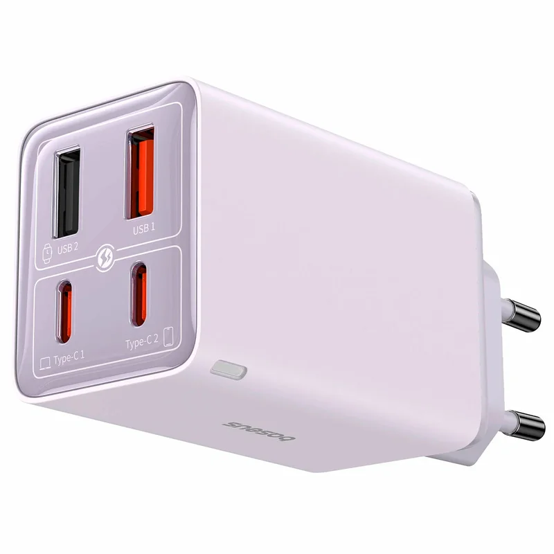 Адаптер питания Baseus, GaN6 Pro USB-2C+2A 65W с каб, Violet (BAS-P1016270153300) 2