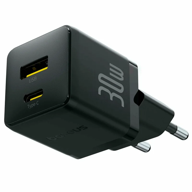 Адаптер питания Baseus, Palm USB-C+A 30W с каб, Black (BAS-P1011160A11301) 4