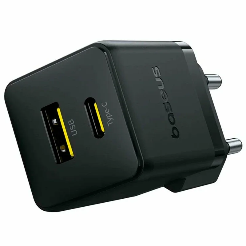 Адаптер питания Baseus, Palm USB-C+A 30W с каб, Black (BAS-P1011160A11301) 5