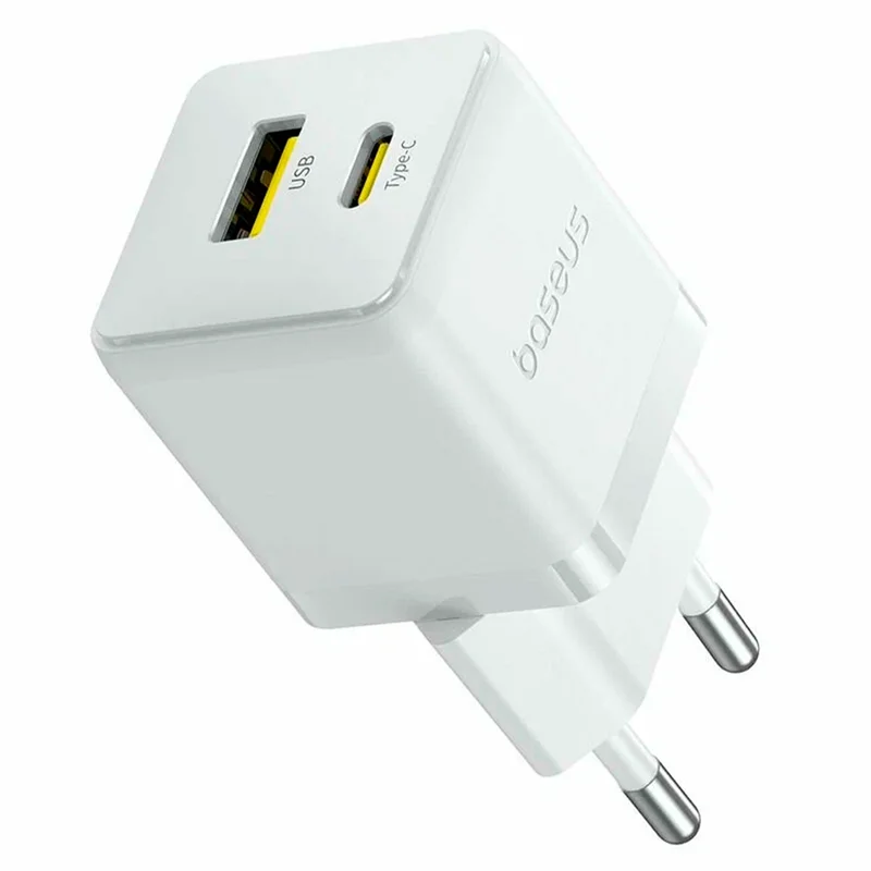Адаптер питания Baseus, Palm USB-C+A 30W с каб, White (BAS-P1011160A21301) 3