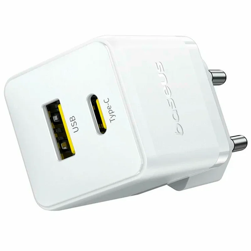 Адаптер питания Baseus, Palm USB-C+A 30W с каб, White (BAS-P1011160A21301) 5
