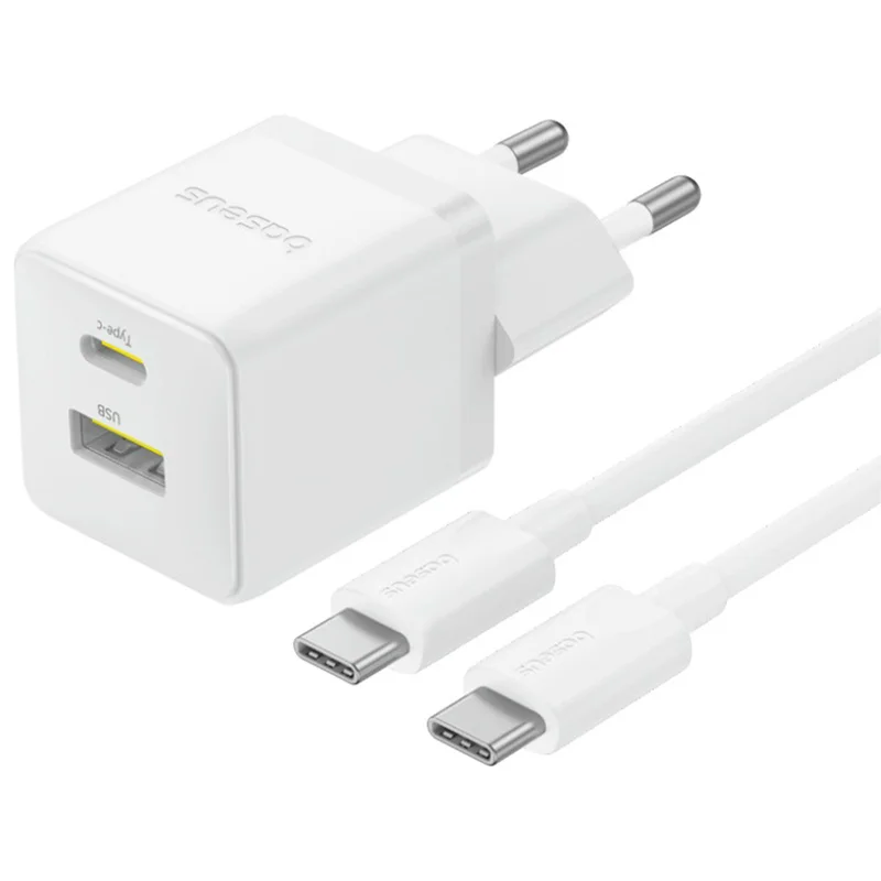 Адаптер питания Baseus, Palm USB-C+A 30W с каб, White (BAS-P1011160A21301) 6