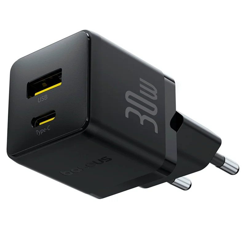 Адаптер питания Baseus, Palm USB-C+A 30W, Black (BAS-P1011160A11300) 5