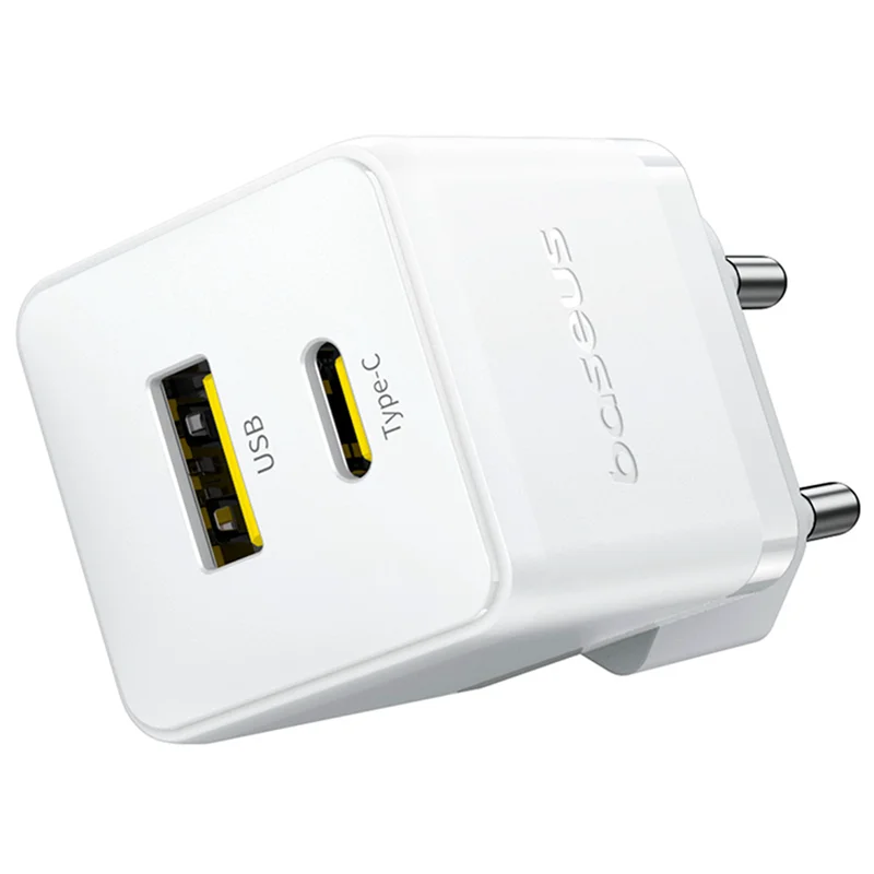 Адаптер питания Baseus, Palm USB-C+A 30W, White (BAS-P1011160A21300) 5