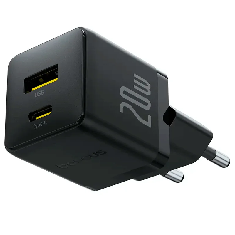 Адаптер питания Baseus, Palm USB-C+A 20W с каб, Black (BAS-P1011160811301) 3