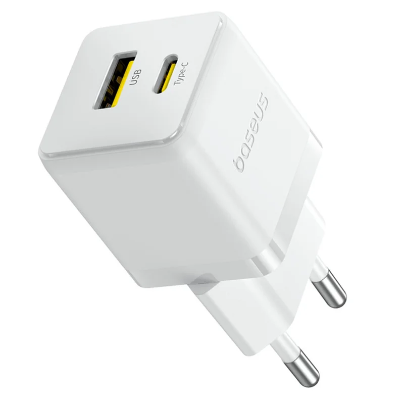 Адаптер питания Baseus, Palm USB-C+A 20W, White (BAS-P1011160821300) 3