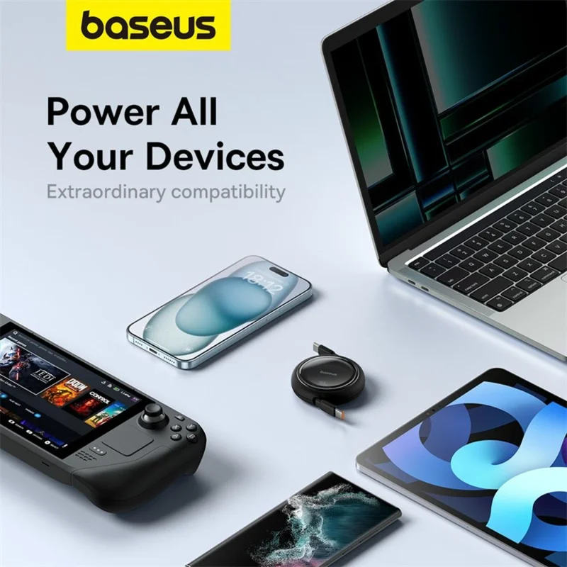Кабель Baseus, USB-C->C F2D 100W retr.1m, Black (BAS-P1036450011100) 13