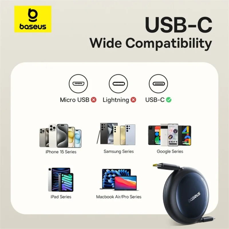 Кабель Baseus, USB-C->C NS 100W 1.5m, Black (BAS-P1037090012300) 14