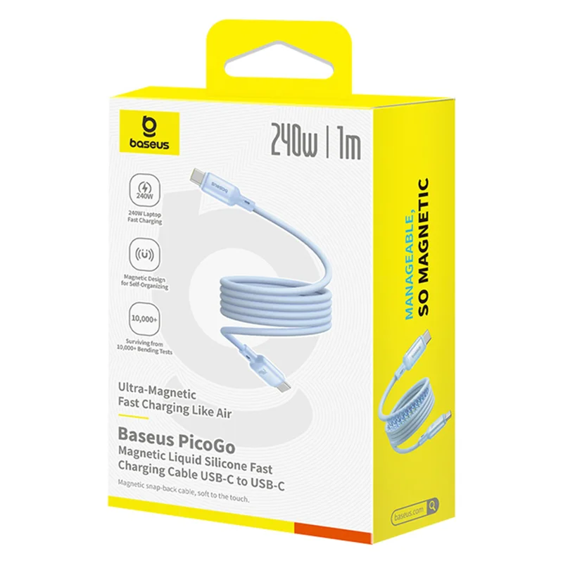 Кабель Baseus, USB-C->C PcG 240W 1m, Blue (BAS-P1037680031100) 4
