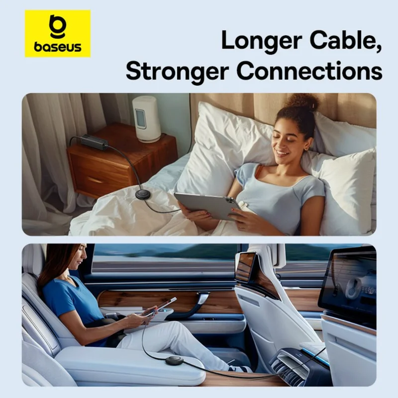 Кабель Baseus, USB-C->C F2P 100W 1.5m, Black (BAS-P1036450011300) 14