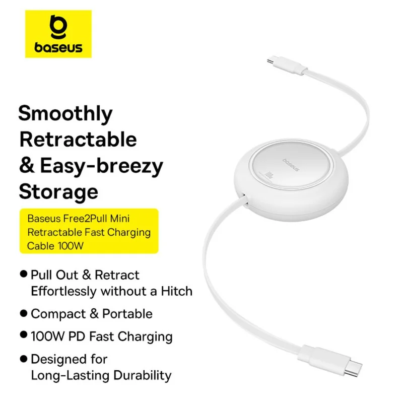 Кабель Baseus, USB-C->C F2P 100W 1.5m, White (BAS-P1036450021301) 10
