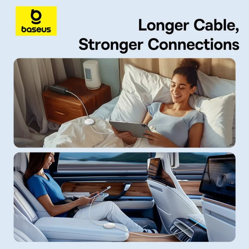 Кабель Baseus, USB-C->C F2P 100W 1.5m, White (BAS-P1036450021301) 13