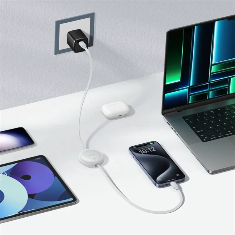 Кабель Baseus, USB-C->C F2P 60W 1m, White (BAS-P1036450021101) 10