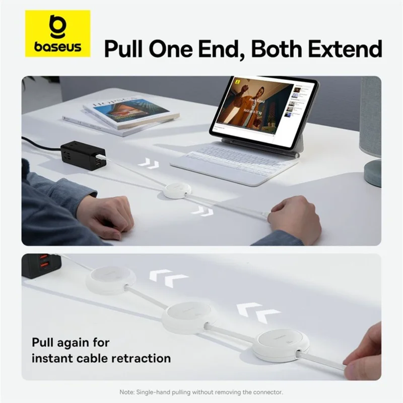 Кабель Baseus, USB-C->C F2P 60W 1m, White (BAS-P1036450021101) 12