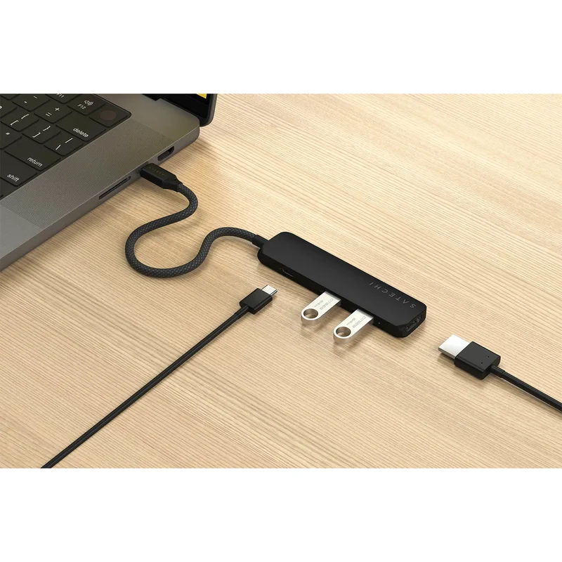 Мультипортовый адаптер Satechi Slim 4, черный 4