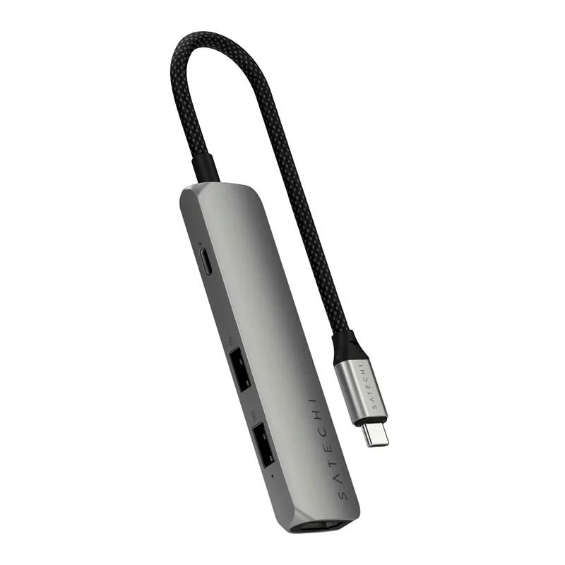 Мультипортовый адаптер Satechi Slim 4, темносерый 2