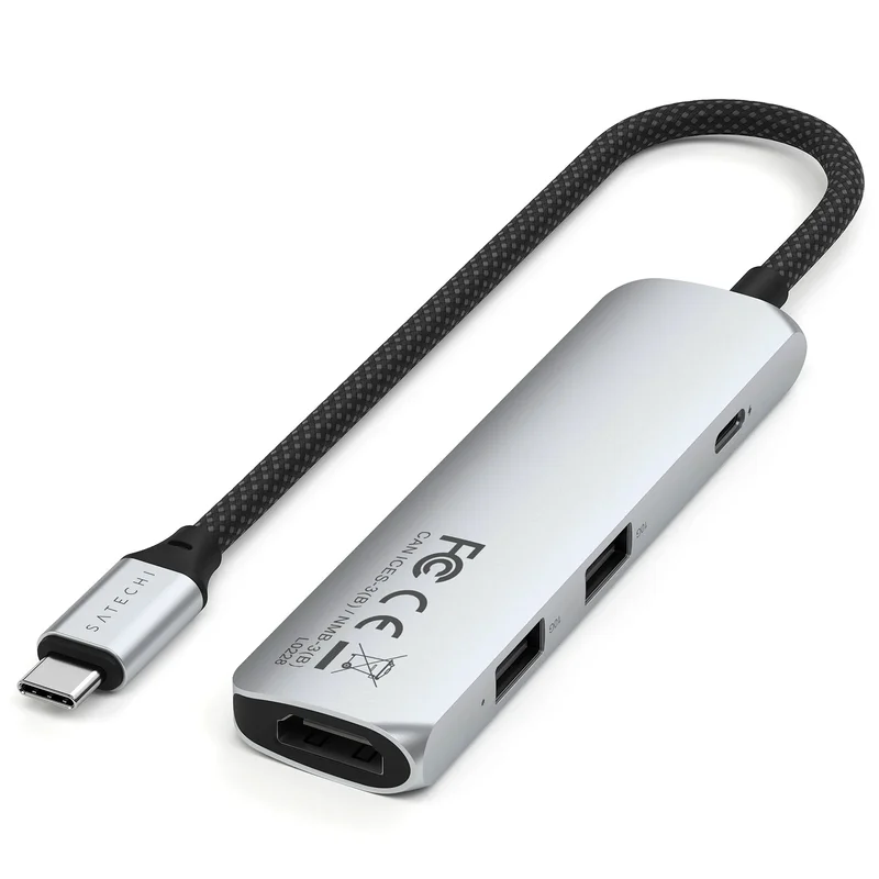 Мультипортовый адаптер Satechi Slim 4, серый 3