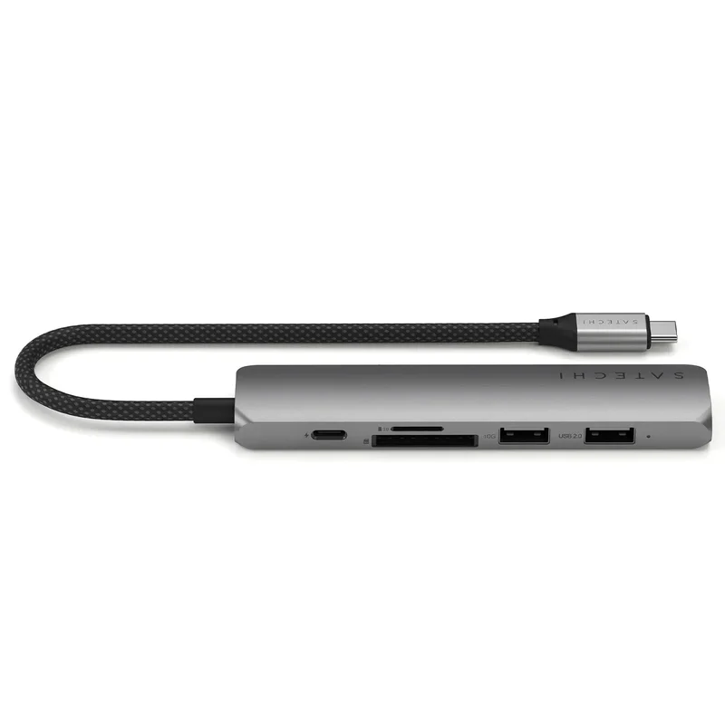 Мультипортовый адаптер Satechi Slim 6, темно-серый 2
