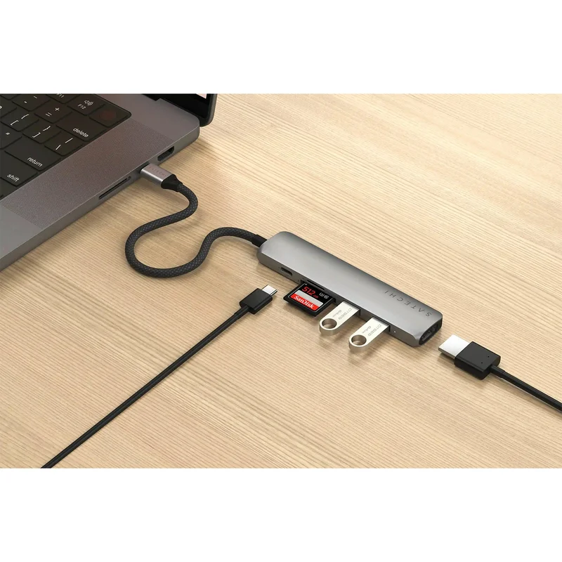 Мультипортовый адаптер Satechi Slim 6, темно-серый 4