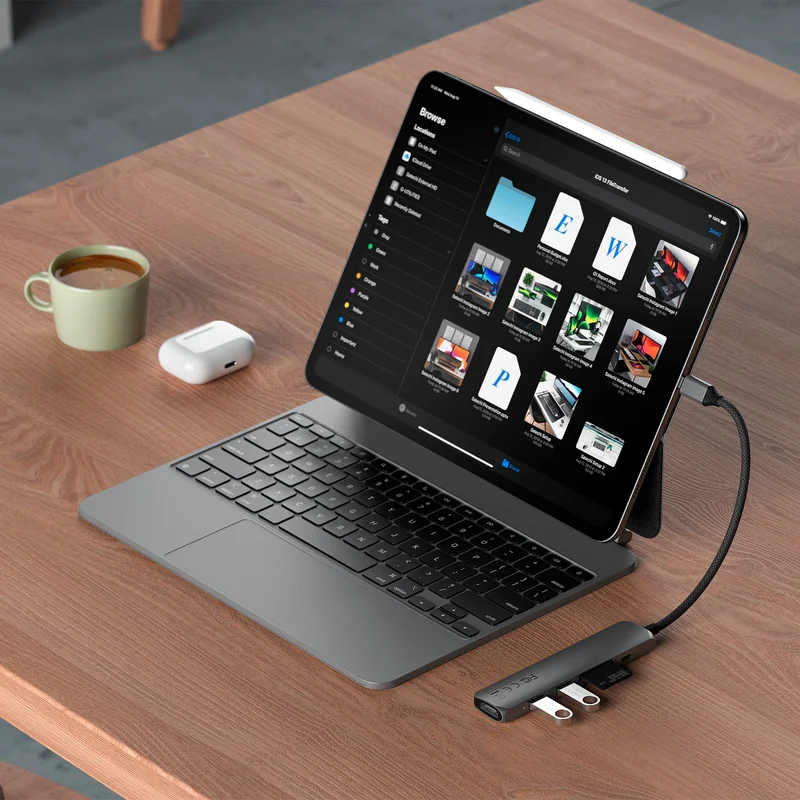 Мультипортовый адаптер Satechi Slim 6, темно-серый 5