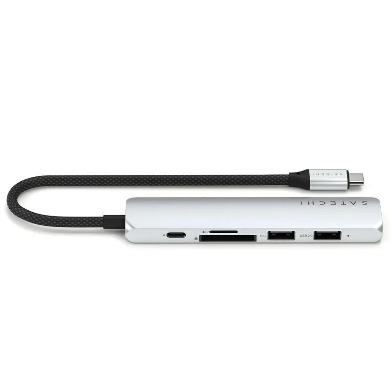 Мультипортовый адаптер Satechi Slim 6, серый 2