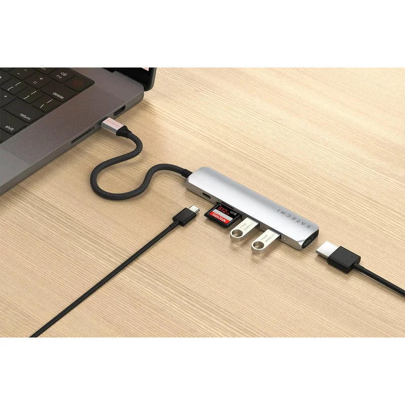 Мультипортовый адаптер Satechi Slim 6, серый 4