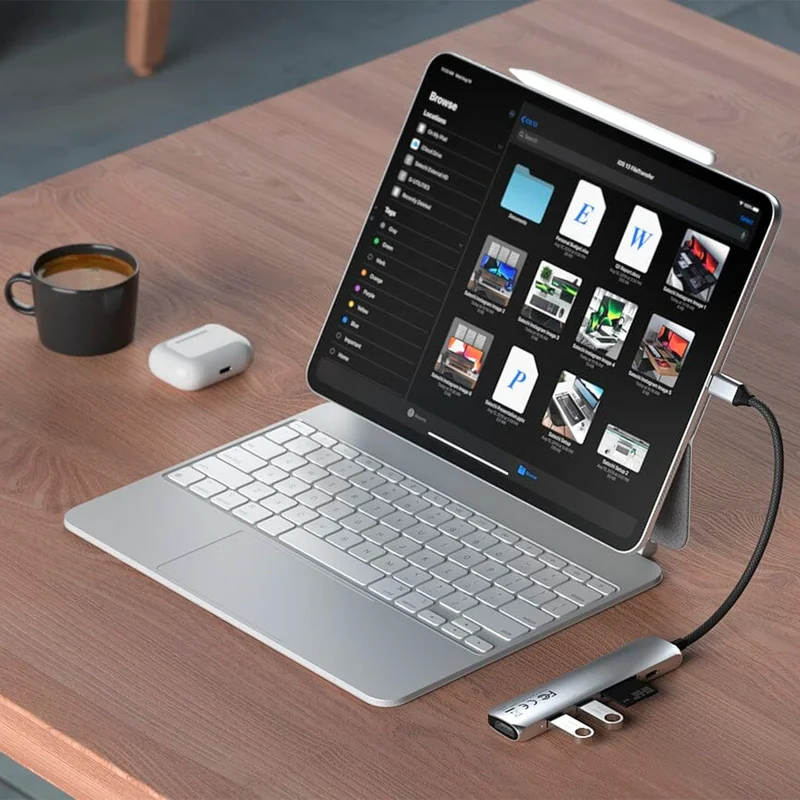 Мультипортовый адаптер Satechi Slim 6, серый 5