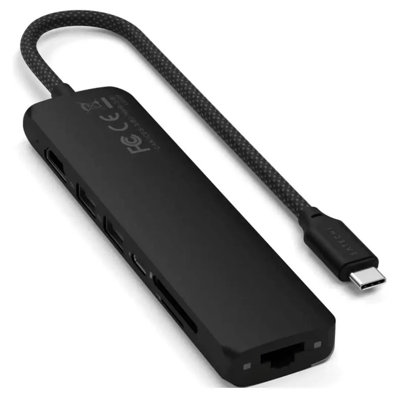 Мультипортовый адаптер Satechi Slim 7, черный 2