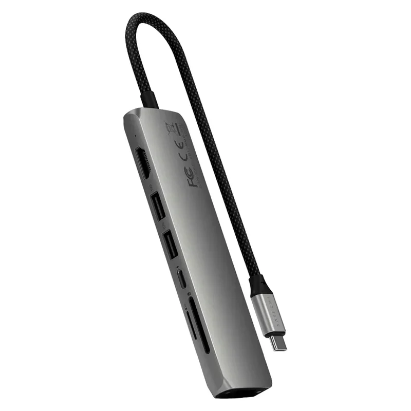 Мультипортовый адаптер Satechi Slim 7, темносерый 2