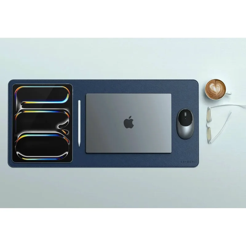 Коврик для клавиатуры Satechi Vegan-Leather Premium Desk Mat, голубой 6
