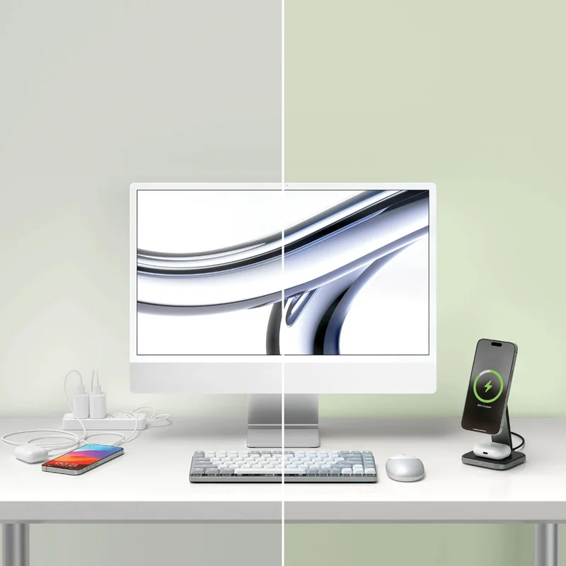 Беспроводная зарядка Satechi 2-in-1 Qi2 Wireless Charging Stand 6