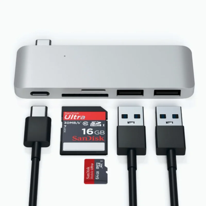 USB-Хаб Satechi Type-C Pass-Through USB-C Charging Port Space Gray 4