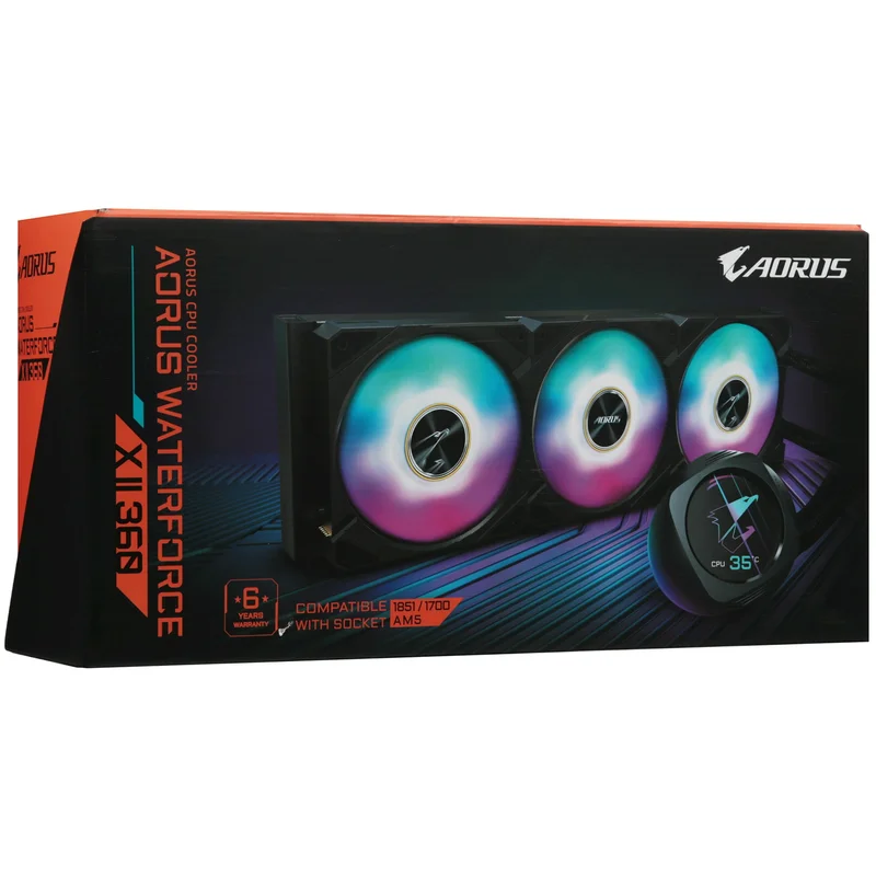 Система жидкостного охлаждения для CPU Gigabyte AORUS WATERFORCE X II 360I ARGB White 9