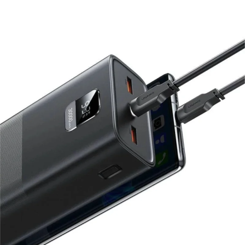 Портативное зарядное утройство + кабель Type - C, USAMS 30000 mAh, Black (ATXLOGTC01) 2