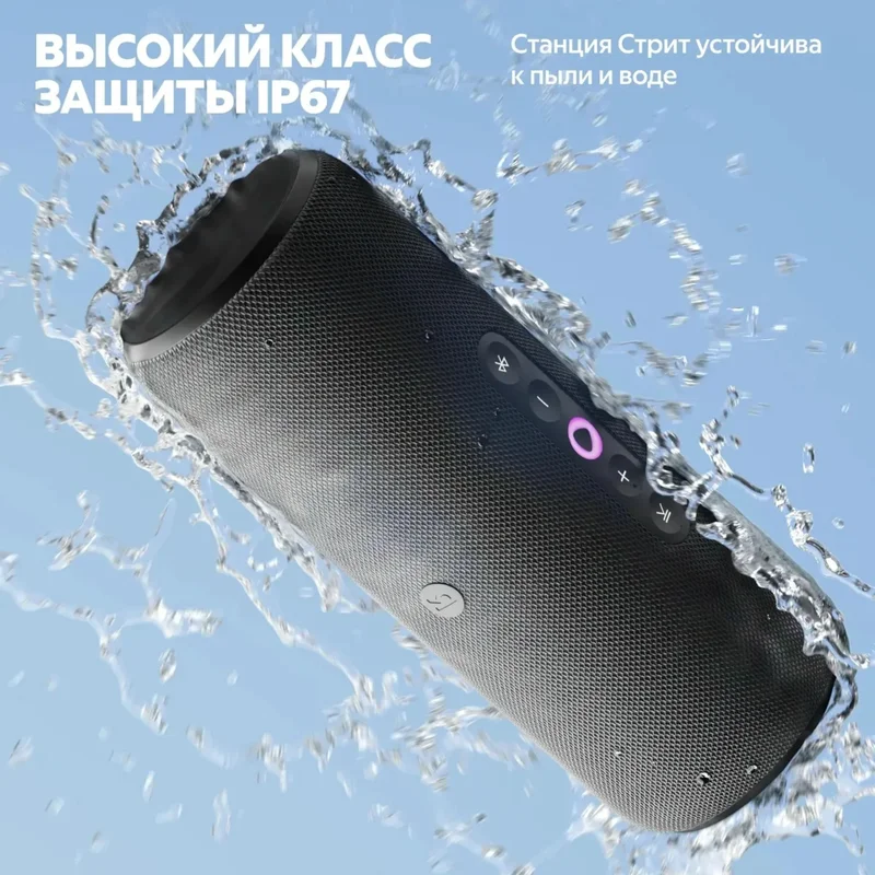 Портативная умная колонка Яндекс Станция Стрит с Алисой, 30 Вт, Серый 12