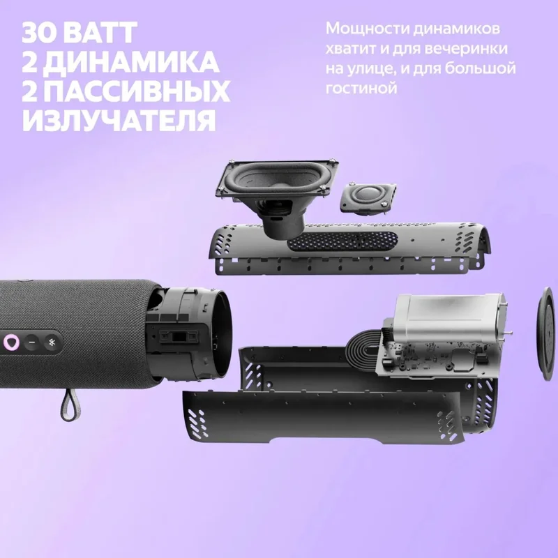 Портативная умная колонка Яндекс Станция Стрит с Алисой, 30 Вт, Серый 7