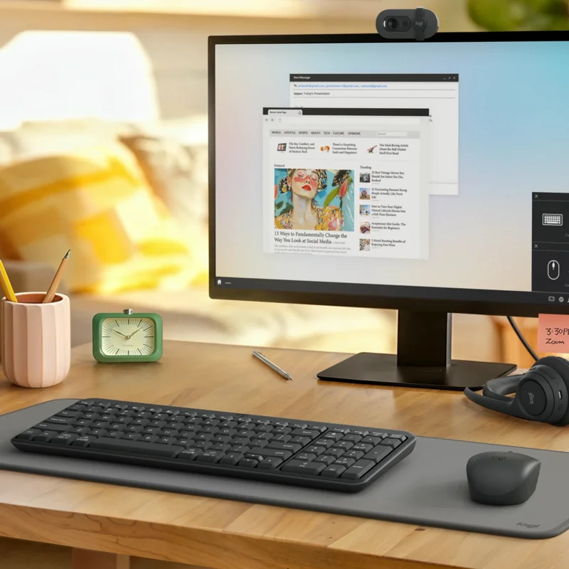 Клавиатура + Мышка беспроводные BT Logitech MK250, Graphite 5