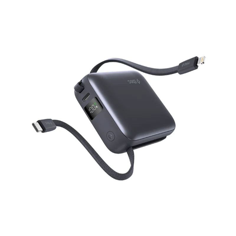 Внешний аккумулятор ttec Mini LCD 10000MH PD 20WT Fast Charge + Cable USB-C, Lightning (2BB231GR)